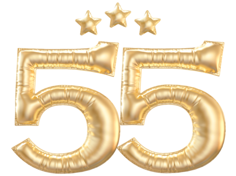 55 year anniversary number Gold