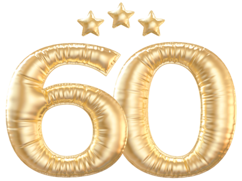 60 year anniversary number Gold