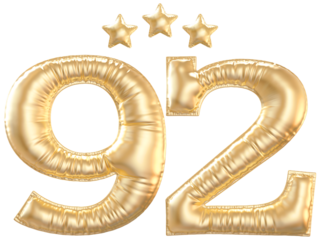 92 year anniversary number Gold
