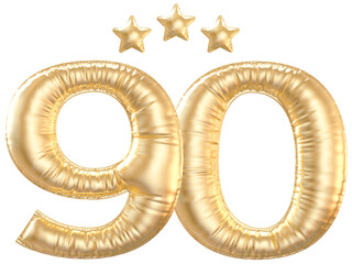 90 year anniversary number Gold