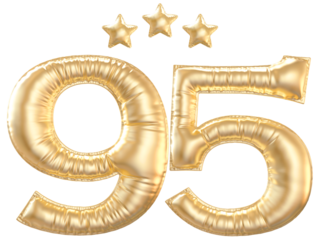 95 year anniversary number Gold