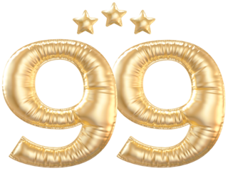 99 year anniversary number Gold