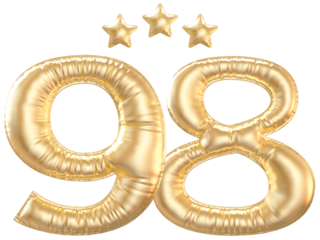98 year anniversary number Gold