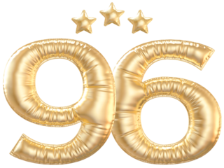 96 year anniversary number Gold