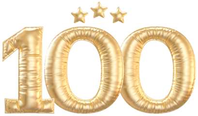 100 year anniversary number Gold