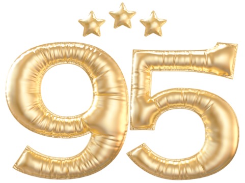 95 year anniversary number Gold