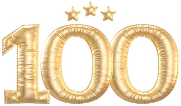 100 year anniversary number Gold