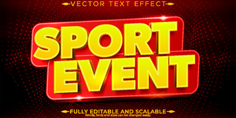 Sport event text effect, editable headline and champion text style