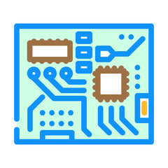 circuit board electrical engineer color icon vector. circuit board electrical engineer sign. isolated symbol illustration