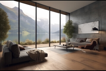 modern house interior design, generative AI