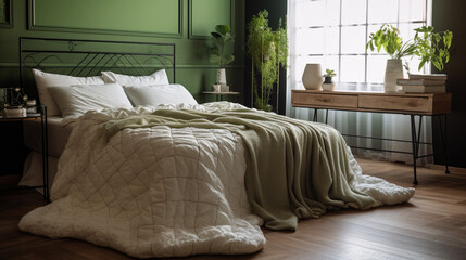 Luxurious vintage style bedroom. Ai generative
