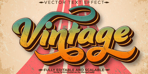 Retro, vintage text effect, editable 70s and 80s text style © QuillArtistry