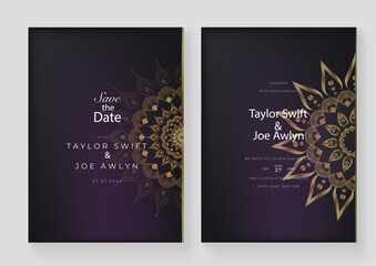 Luxury ornamental mandala design background in gold color