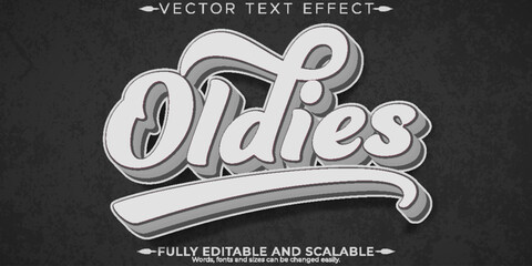 Editable text effect oldies, 3d vintage and retro font style © QuillArtistry