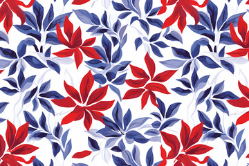 Graphical design pattern of summer flowers based on generative AI