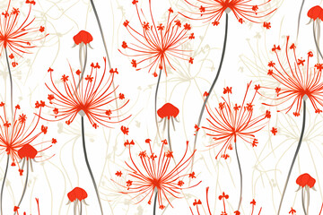 Graphical design pattern of summer flowers based on generative AI