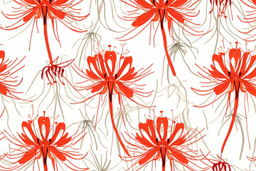 Graphical design pattern of summer flowers based on generative AI