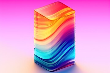 abstract futuristic background with gold PINK blue glowing neon fluid waves  techno sound shap Data transfer concept Fantastic wallpaper, Ai Generative