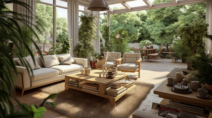 3D render Nature's Haven- A Serene Fusion of Living Room and Garden relax view for Tranquility and Harmonious Connection interior design.jpg