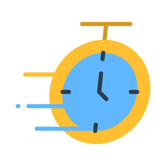 Quick flat icon for time and date, timing, stopwatch, fast, speed logo
