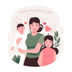 Happy mother's day flat illustration