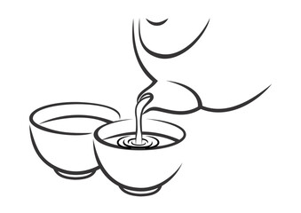 Potential Tea Log Logo vector line art