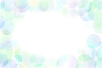淡くて丸いモチーフで描いた水彩イラスト背景フレーム