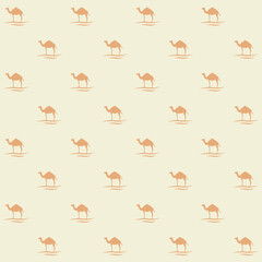 Desert And Camel - Islamic Vector Seamless Pattern