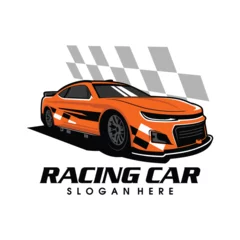 Schilderijen op glas racing car vector racing car logo car vector © R the Gaok