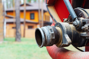 flange fitting for hose. Pipe connection equipment to suck water out of the wastewater, treatment,...