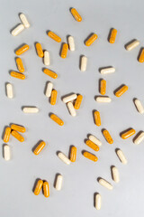 Scattered Pills Vitamins Background