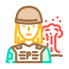 correspondent news media color icon vector. correspondent news media sign. isolated symbol illustration