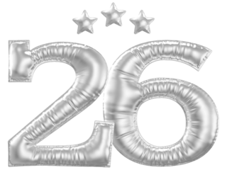 26 year anniversary number silver