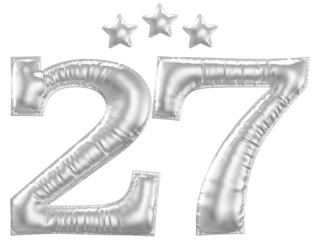 27 year anniversary number silver