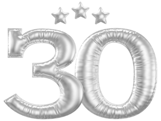 30 year anniversary number silver