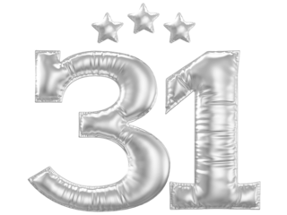 31 year anniversary number silver