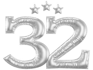 32 year anniversary number silver