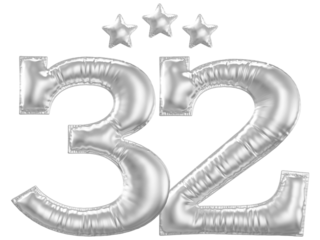 32 year anniversary number silver