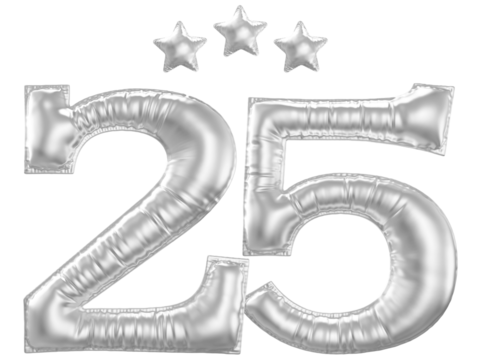 25 year anniversary number silver