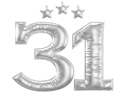 31 year anniversary number silver