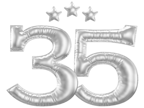 35 year anniversary number silver