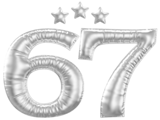 67 year anniversary number silver