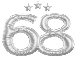 68 year anniversary number silver
