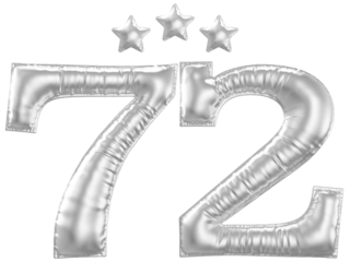 72 year anniversary number silver