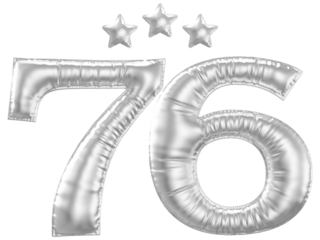 76 year anniversary number silver