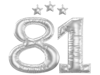 81 year anniversary number silver