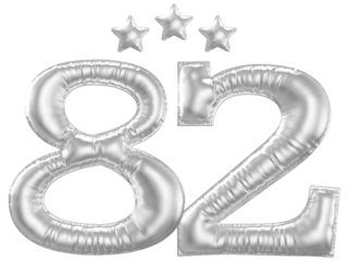 82 year anniversary number silver