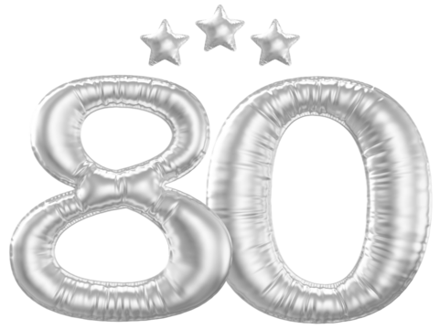 80 year anniversary number silver