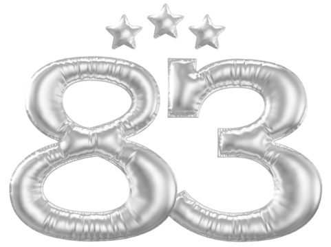 83 year anniversary number silver