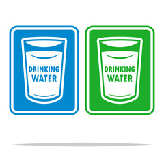 Drinking water sign vector isolated illustration